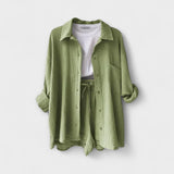 VANESSA 2-PIECE BUTTON UP AND SHORTS SET