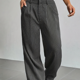 Striped High-Waist Trousers