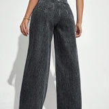 Off Duty Wide-Leg Denim Pants