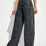 Off Duty Wide-Leg Denim Pants