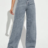 Off Duty Wide-Leg Denim Pants