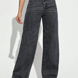 Off Duty Wide-Leg Denim Pants