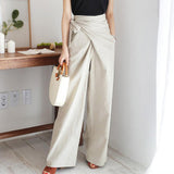 Arlowe Wrap Waist Wide-Leg Pants
