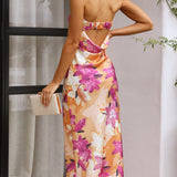 Thesa - Sleeveless satin dress