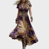 Charlotte - Floral Midi Dress with Fluid Drape