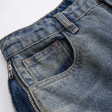 Dual-Tone Wide-Leg Jeans