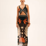 Palm Cove Sheer Cover-Up Skirt And Swim Suit