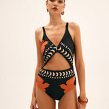Palm Cove Sheer Cover-Up Skirt And Swim Suit