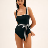 Coastal Belted One-Piece Swimsuit