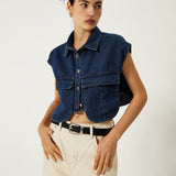 Harper Denim Cropped Shirt
