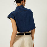 Harper Denim Cropped Shirt