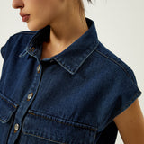 Harper Denim Cropped Shirt