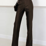 High-Waist Faux Leather Trousers