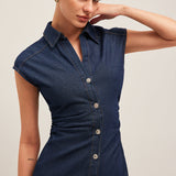 Sienna Denim Button-Down Midi Dress