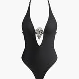 Noir Empress Plunge Swimsuit