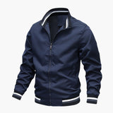 Men's Bomber Jacket with Striped Collar