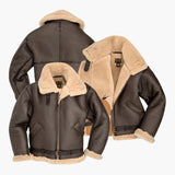 Men's aviator jacket with sherpa lining