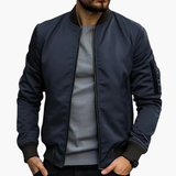 Men's aviator jacket with ribbed collar and zippered pocket