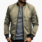 Men's aviator jacket with ribbed collar and zippered pocket
