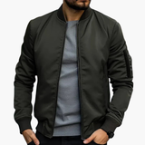 Men's aviator jacket with ribbed collar and zippered pocket