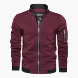 Men's bomber jacket with ribbed collar