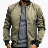 Men's bomber jacket with ribbed collar and zip closure