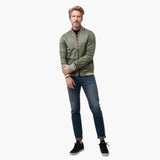 Classic men's bomber jacket with ribbed finishes