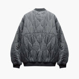 Quilted unisex bomber jacket with ribbed collar