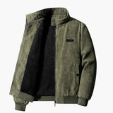Men's jacket with stand-up collar and ribbed hem