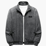 Men's jacket with stand-up collar and ribbed hem