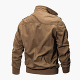 Men's Military Bomber with Zip and Multiple Pockets