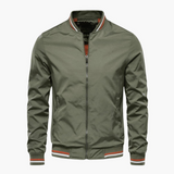 Men's Bomber Jacket with Zipper Closure and Collar