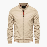 Men's Bomber Jacket with Zipper Closure and Collar