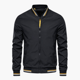 Men's Bomber Jacket with Zipper Closure and Collar