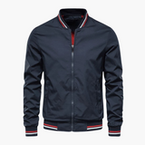 Men's Bomber Jacket with Zipper Closure and Collar