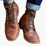 Men's boots with high shaft and profiled sole