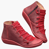 Men's ankle boots with side zipper and lacing