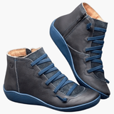 Men's ankle boots with side zipper and lacing