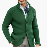 Men's Cardigan with Stand-up Collar and Side Pockets