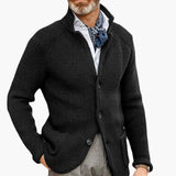 Men's Cardigan with Stand-up Collar and Side Pockets