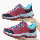 Men's Hiking Shoes with Lace-up and Mesh Panels