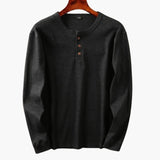 Men's long-sleeve Henley shirt with button placket