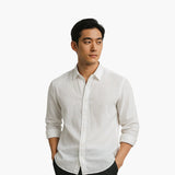 Men's Long Sleeve Shirt with Pointed Collar