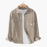 Men's Long Sleeve Shirt with Geometric Pattern