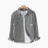 Men's Long Sleeve Shirt with Geometric Pattern