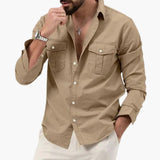 Men's long-sleeve shirt with chest pockets