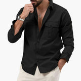 Men's long-sleeve shirt with chest pockets