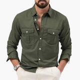 Men's long-sleeve shirt with chest pockets
