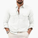 Men's long-sleeve shirt with chest pockets