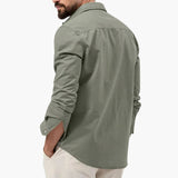 Men's long-sleeve shirt with chest pockets